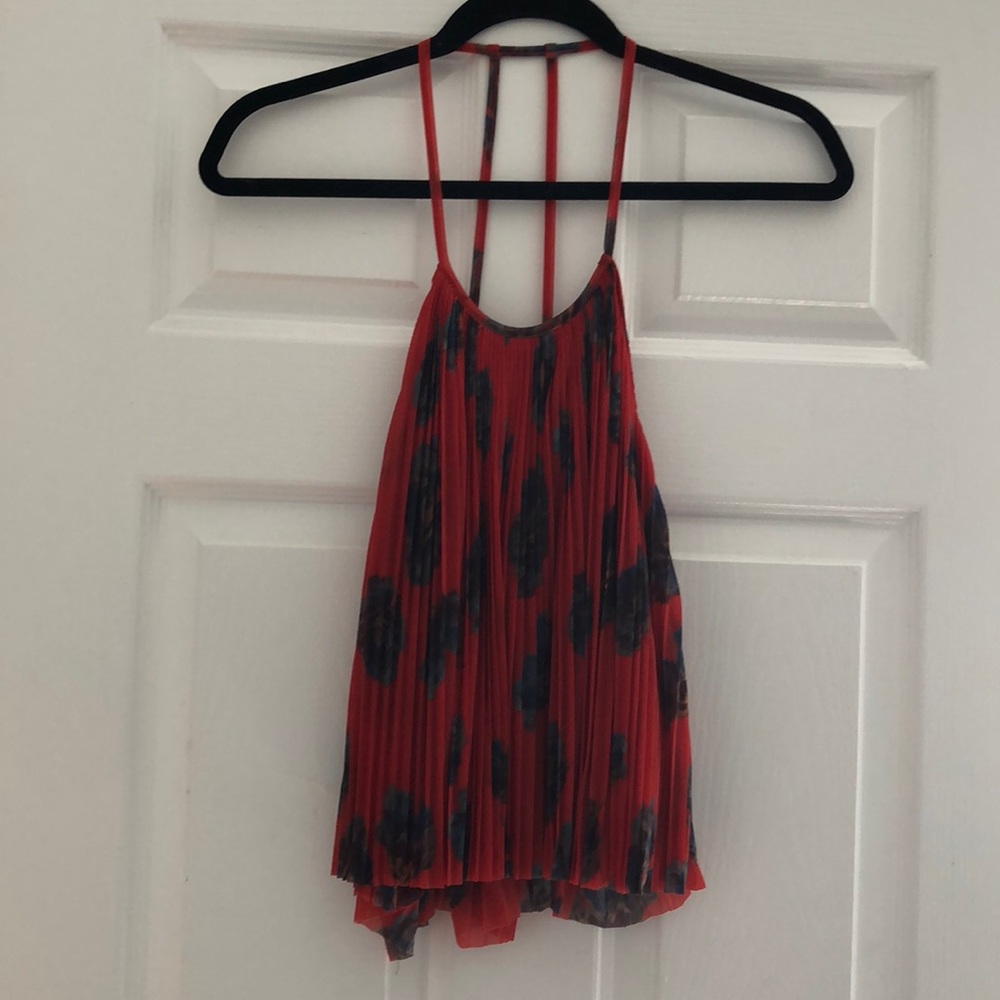 Red Floral Printed Kimchi Blue Blouse